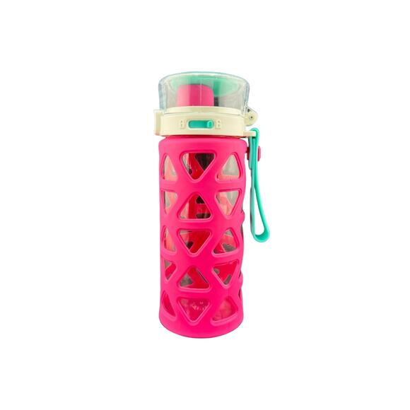 Ello Pink and Blue Plastic BPA Free Water Bottle 15 oz with Strap - Picture 1 of 5